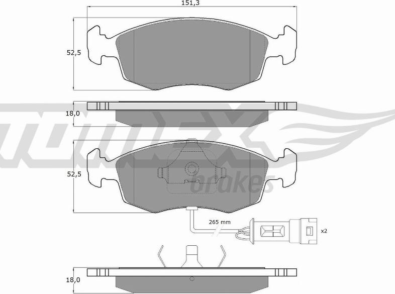 TOMEX brakes TX 11-33 - Komplet Pločica, disk-kočnica www.molydon.hr