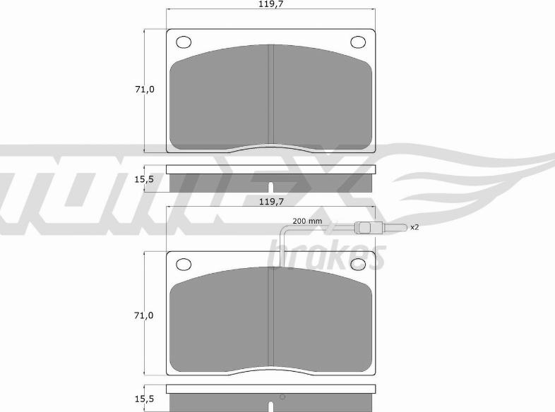 TOMEX brakes TX 11-74 - Komplet Pločica, disk-kočnica www.molydon.hr