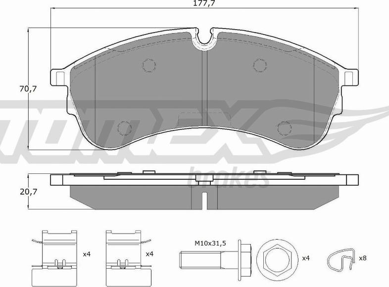 TOMEX brakes TX 18-59 - Komplet Pločica, disk-kočnica www.molydon.hr