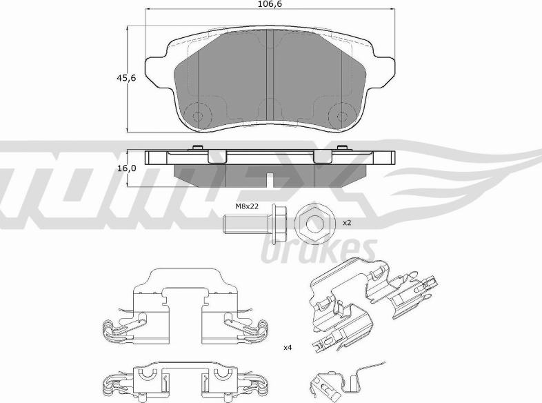 TOMEX brakes TX 18-66 - Komplet Pločica, disk-kočnica www.molydon.hr