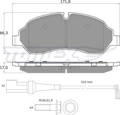 TOMEX brakes TX 18-04 - Komplet Pločica, disk-kočnica www.molydon.hr