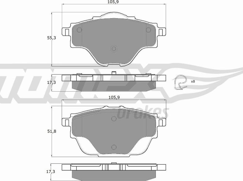 TOMEX brakes TX 18-37 - Komplet Pločica, disk-kočnica www.molydon.hr