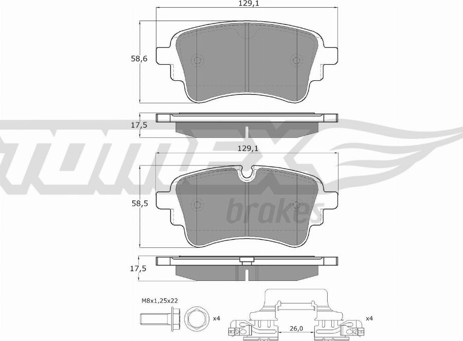 TOMEX brakes TX 18-231 - Komplet Pločica, disk-kočnica www.molydon.hr