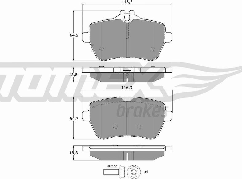 TOMEX brakes TX 18-78 - Komplet Pločica, disk-kočnica www.molydon.hr