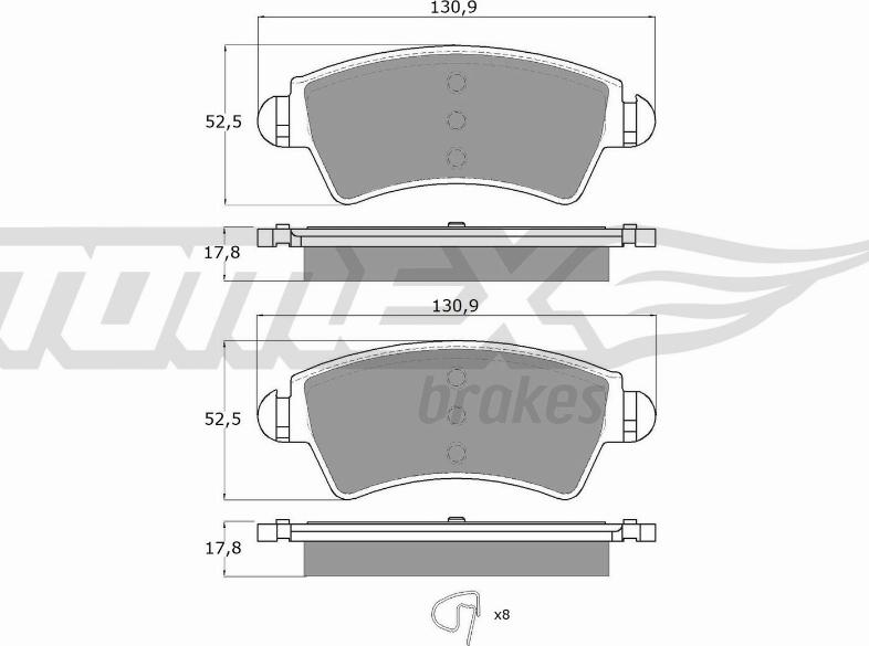 TOMEX brakes TX 13-44 - Komplet Pločica, disk-kočnica www.molydon.hr