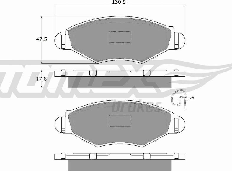 TOMEX brakes TX 13-43 - Komplet Pločica, disk-kočnica www.molydon.hr