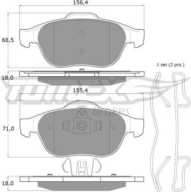 TOMEX brakes TX 13-50 - Komplet Pločica, disk-kočnica www.molydon.hr