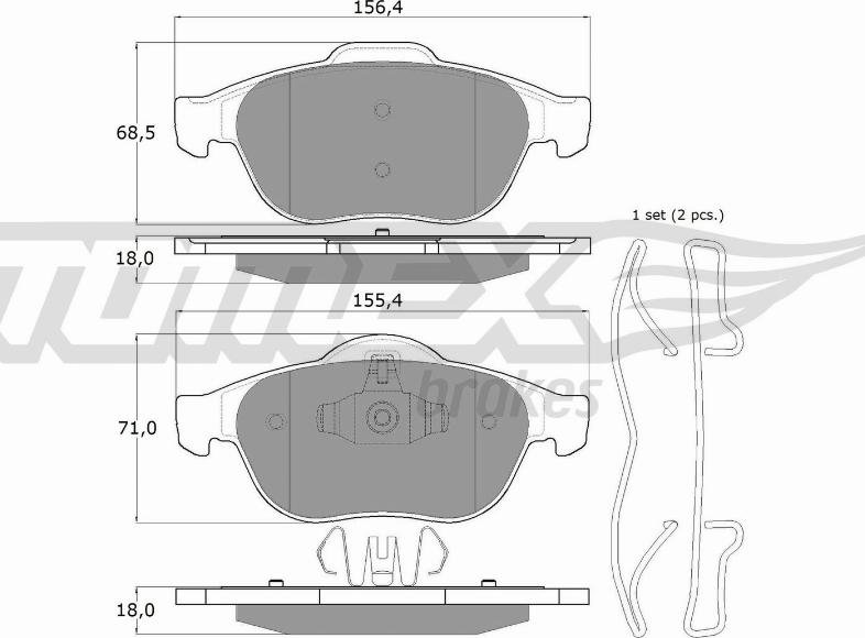 TOMEX brakes TX 13-50 - Komplet Pločica, disk-kočnica www.molydon.hr