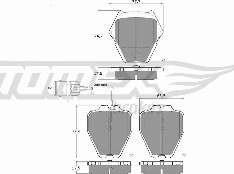 TOMEX brakes TX 13-15 - Komplet Pločica, disk-kočnica www.molydon.hr