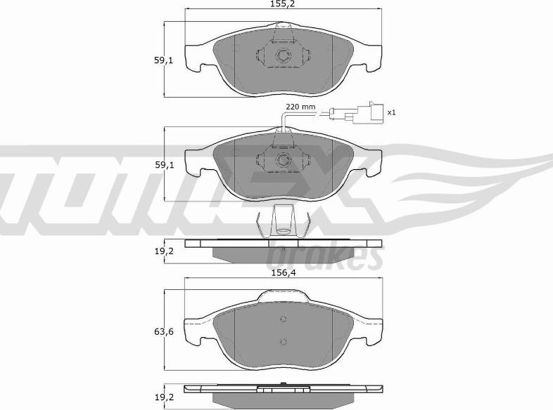 TOMEX brakes TX 13-10 - Komplet Pločica, disk-kočnica www.molydon.hr