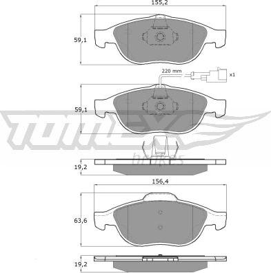 TOMEX brakes TX 13-10 - Komplet Pločica, disk-kočnica www.molydon.hr