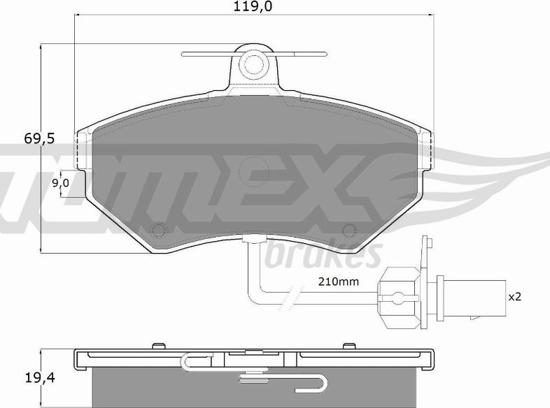 TOMEX brakes TX 13-121 - Komplet Pločica, disk-kočnica www.molydon.hr