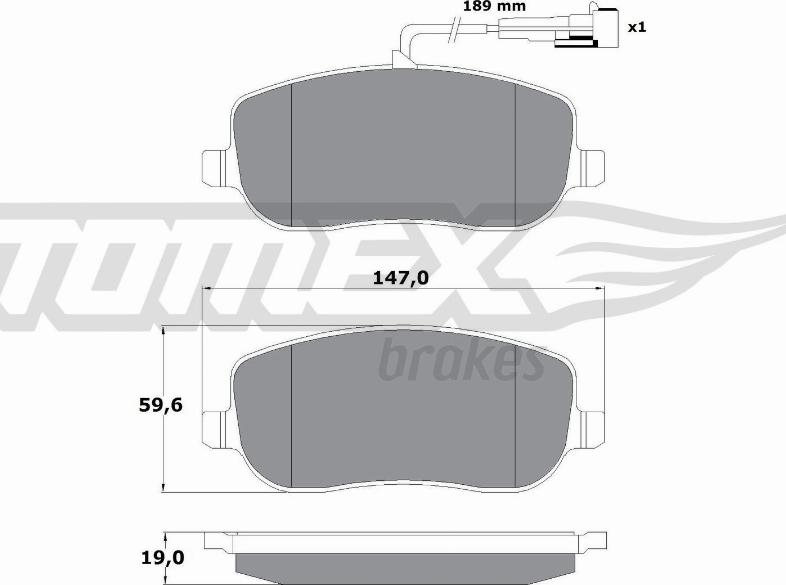 TOMEX brakes TX 13-341 - Komplet Pločica, disk-kočnica www.molydon.hr