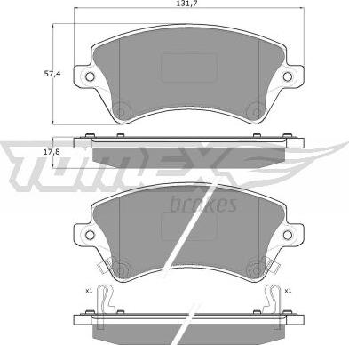 TOMEX brakes TX 13-74 - Komplet Pločica, disk-kočnica www.molydon.hr