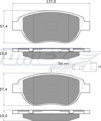 TOMEX brakes TX 12-49 - Komplet Pločica, disk-kočnica www.molydon.hr