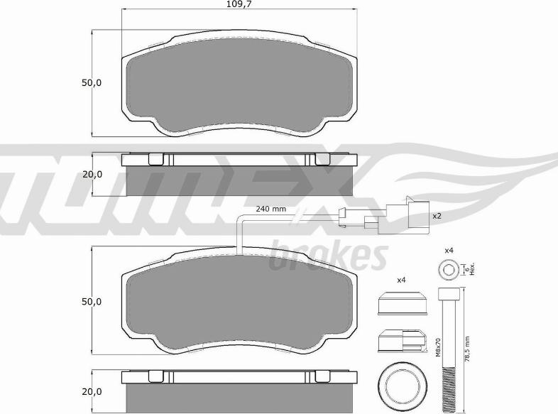 TOMEX brakes TX 12-461 - Komplet Pločica, disk-kočnica www.molydon.hr