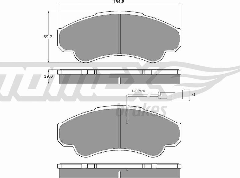 TOMEX brakes TX 12-47 - Komplet Pločica, disk-kočnica www.molydon.hr