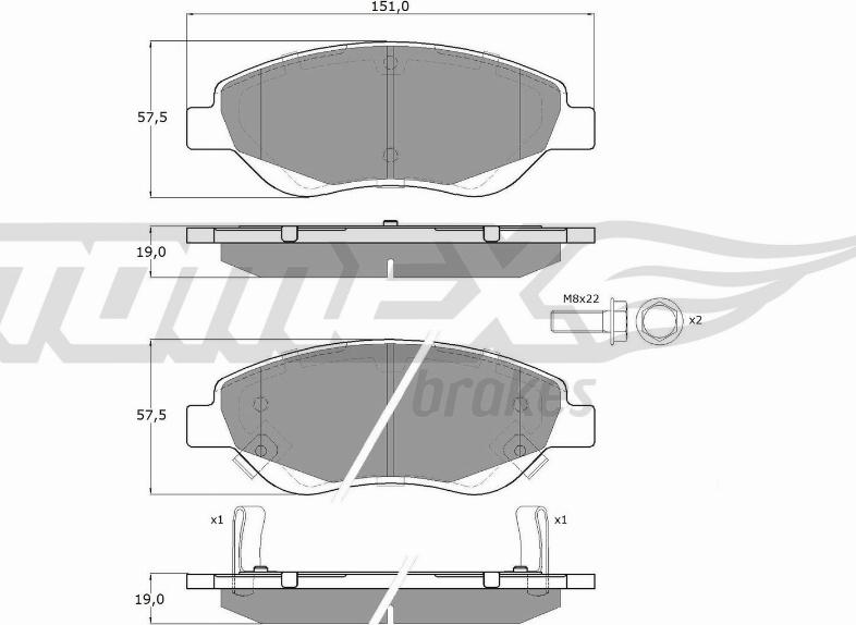 TOMEX brakes TX 12-501 - Komplet Pločica, disk-kočnica www.molydon.hr