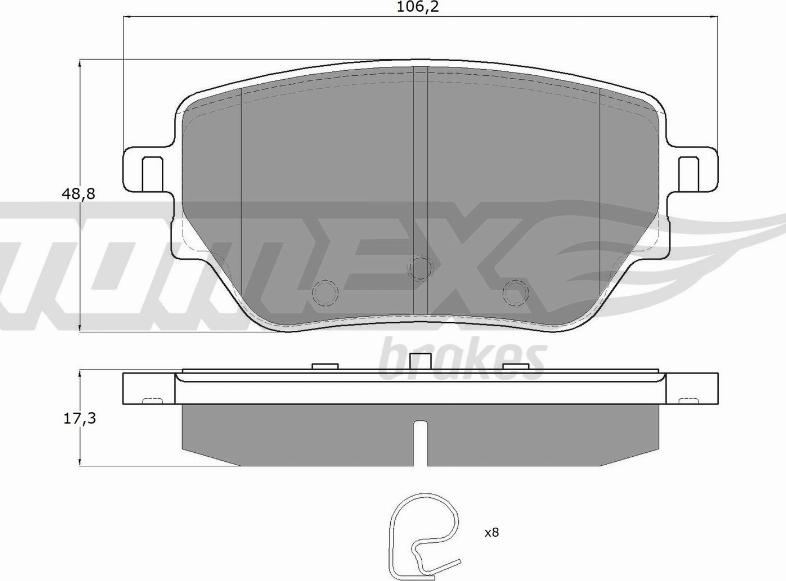 TOMEX brakes TX 12-08 - Komplet Pločica, disk-kočnica www.molydon.hr