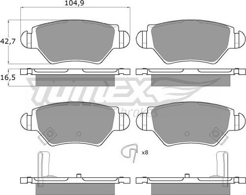 TOMEX brakes TX 12-14 - Komplet Pločica, disk-kočnica www.molydon.hr