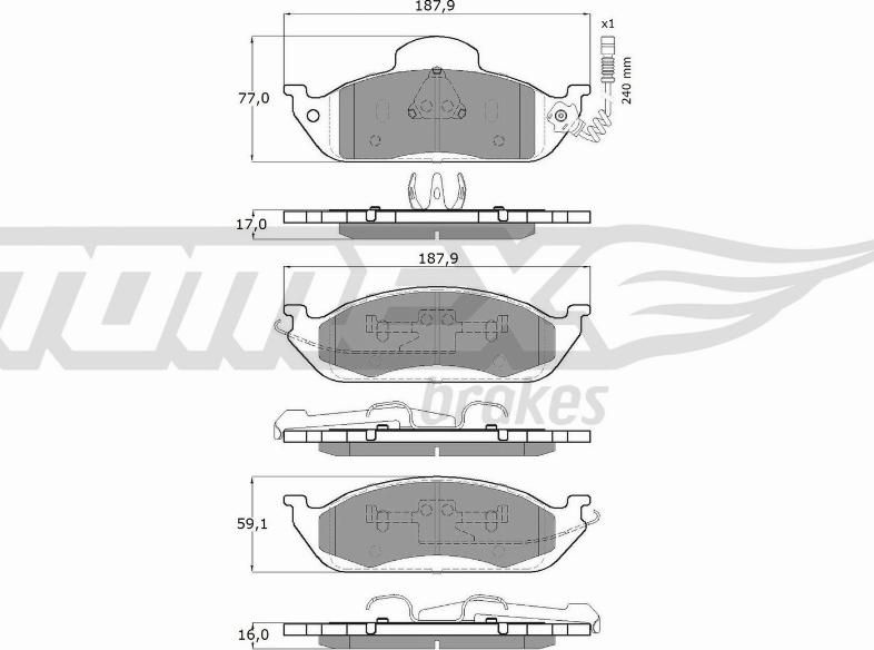 TOMEX brakes TX 12-83 - Komplet Pločica, disk-kočnica www.molydon.hr