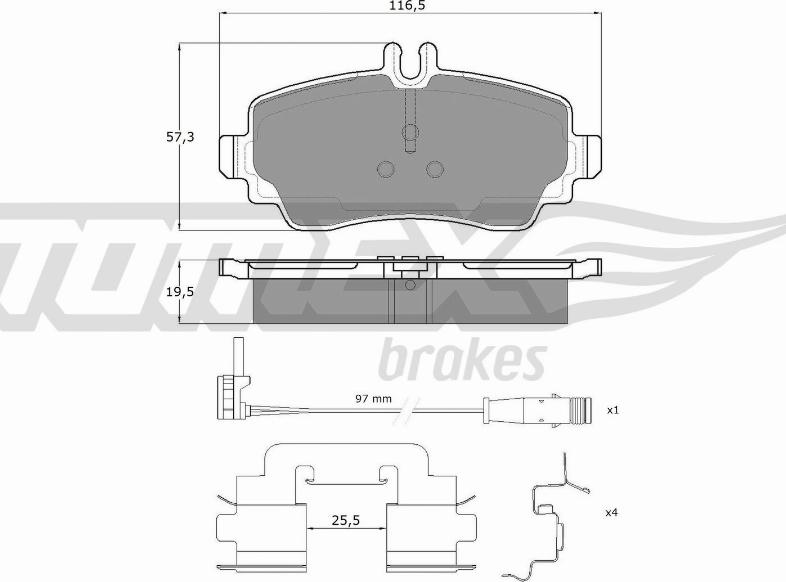 TOMEX brakes TX 12-751 - Komplet Pločica, disk-kočnica www.molydon.hr