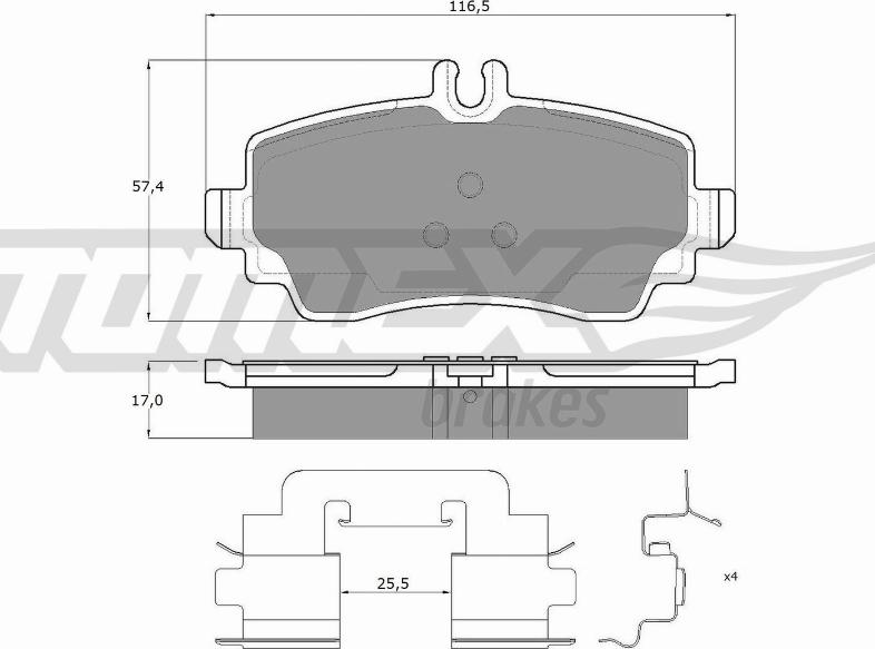 TOMEX brakes TX 12-76 - Komplet Pločica, disk-kočnica www.molydon.hr