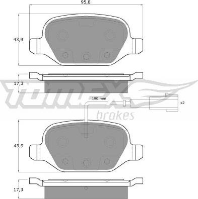 TOMEX brakes TX 12-703 - Komplet Pločica, disk-kočnica www.molydon.hr