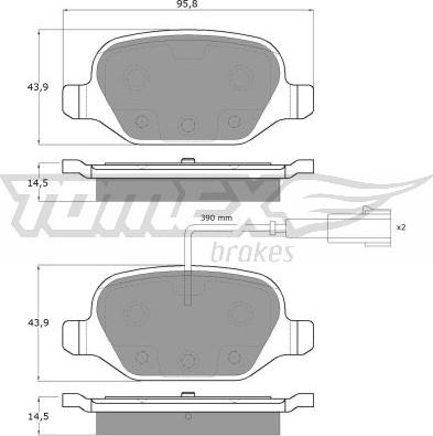 TOMEX brakes TX 12-702 - Komplet Pločica, disk-kočnica www.molydon.hr