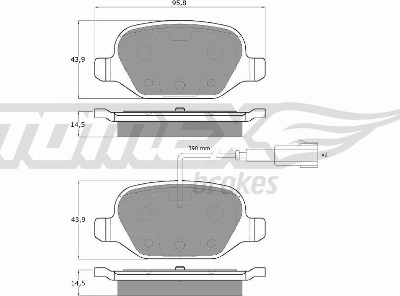 TOMEX brakes TX 12-702 - Komplet Pločica, disk-kočnica www.molydon.hr