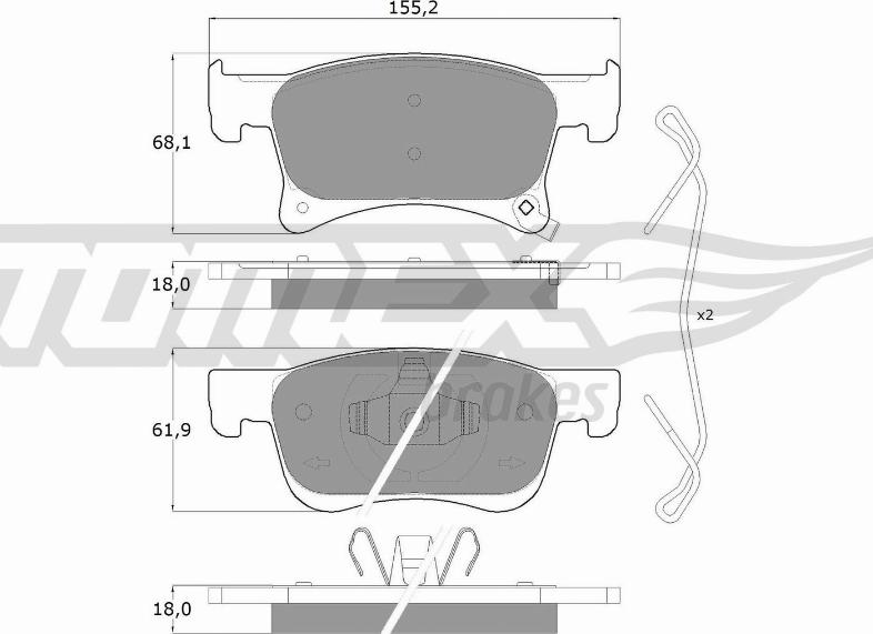 TOMEX brakes TX 17-93 - Komplet Pločica, disk-kočnica www.molydon.hr