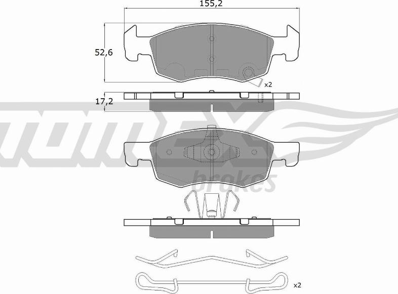 TOMEX brakes TX 17-92 - Komplet Pločica, disk-kočnica www.molydon.hr