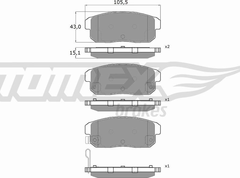 TOMEX brakes TX 17-97 - Komplet Pločica, disk-kočnica www.molydon.hr