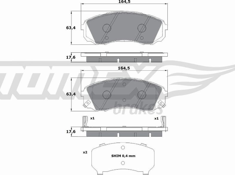 TOMEX brakes TX 17-49 - Komplet Pločica, disk-kočnica www.molydon.hr