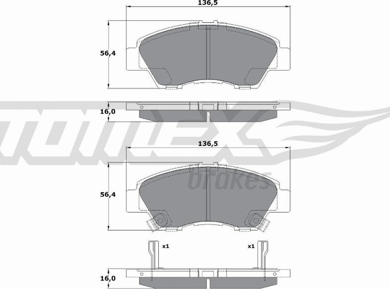 TOMEX brakes TX 17-55 - Komplet Pločica, disk-kočnica www.molydon.hr