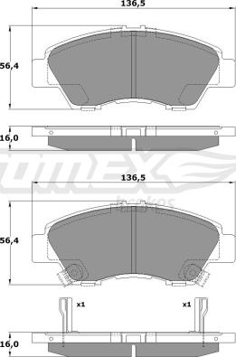 TOMEX brakes TX 17-55 - Komplet Pločica, disk-kočnica www.molydon.hr