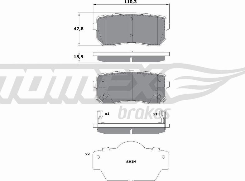 TOMEX brakes TX 17-50 - Komplet Pločica, disk-kočnica www.molydon.hr