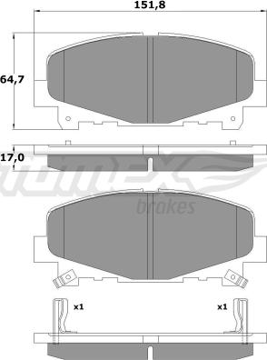 TOMEX brakes TX 17-52 - Komplet Pločica, disk-kočnica www.molydon.hr