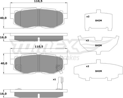 TOMEX brakes TX 17-66 - Komplet Pločica, disk-kočnica www.molydon.hr