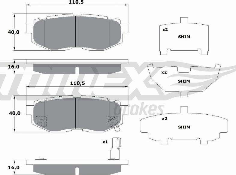 TOMEX brakes TX 17-66 - Komplet Pločica, disk-kočnica www.molydon.hr