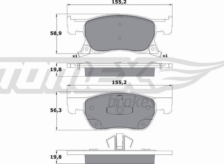 TOMEX brakes TX 17-86 - Komplet Pločica, disk-kočnica www.molydon.hr