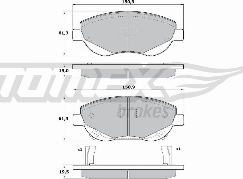 TOMEX brakes TX 17-20 - Komplet Pločica, disk-kočnica www.molydon.hr