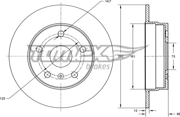 TOMEX brakes TX 74-00 - Kočioni disk www.molydon.hr