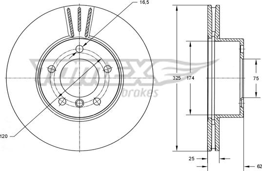 TOMEX brakes TX 74-02 - Kočioni disk www.molydon.hr