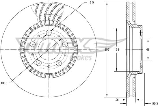 TOMEX brakes TX 74-13 - Kočioni disk www.molydon.hr