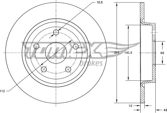 TOMEX brakes TX 74-12 - Kočioni disk www.molydon.hr