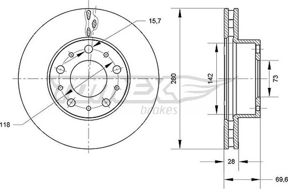 TOMEX brakes TX 70-95 - Kočioni disk www.molydon.hr