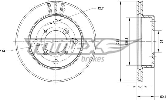 TOMEX brakes TX 70-59 - Kočioni disk www.molydon.hr