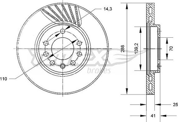 TOMEX brakes TX 70-55 - Kočioni disk www.molydon.hr