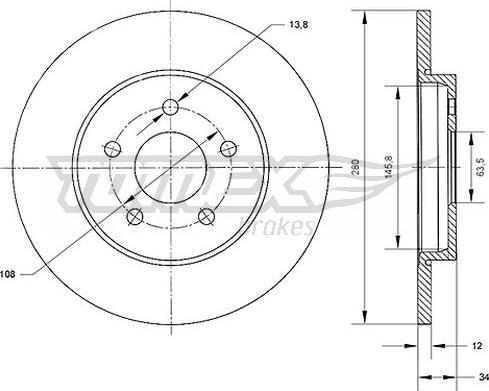 TOMEX brakes TX 70-53 - Kočioni disk www.molydon.hr